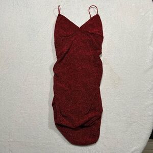 SHEIN Draped Neck Glitter Bodycon Dress